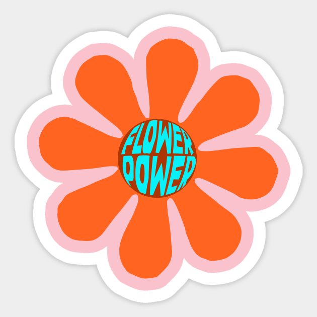 flower power - orange Sticker by Eugene and Jonnie Tee's